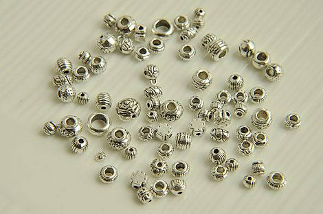 drum bead - tube spacer beads - metal drum beads- tube spacer beads - beads for you 10pcs