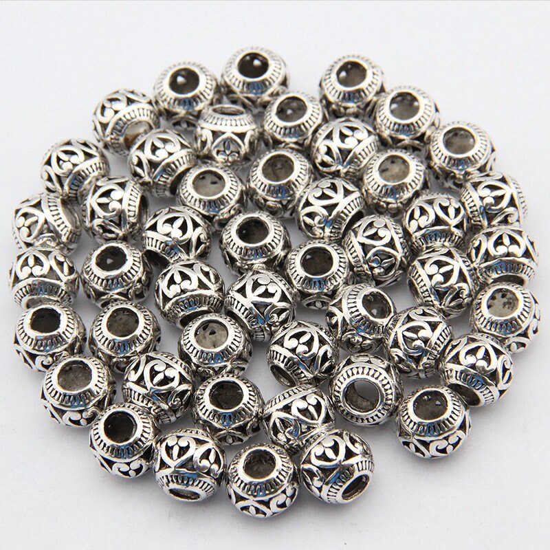 drum bead - tube spacer beads - metal drum beads- tube spacer beads - beads for you 10pcs