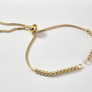 3pcs Adjustable Gold Filled Bolo Bracelet - Half Finished with Stopper - ball Chain Jewelry Making Components Wholesale