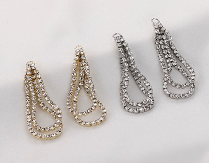 tennis chain - rhinestone trimming - beaded chain jewelry - rhinestone pendants 6pcs yxl44