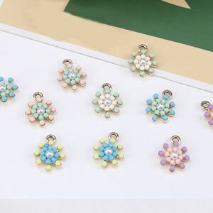 gold flower pendant - 6 pcs alloy plating gold flower connector pedant msx26