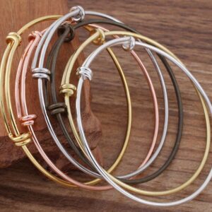 Adjustable Bangle -Adjustable Wire Bangle -Adjustable Bracelet Blanks -   5pcs