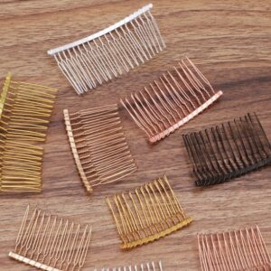 brass hair comb - filigree hair comb -5pcs iron  plating black hair comb  pendant finding