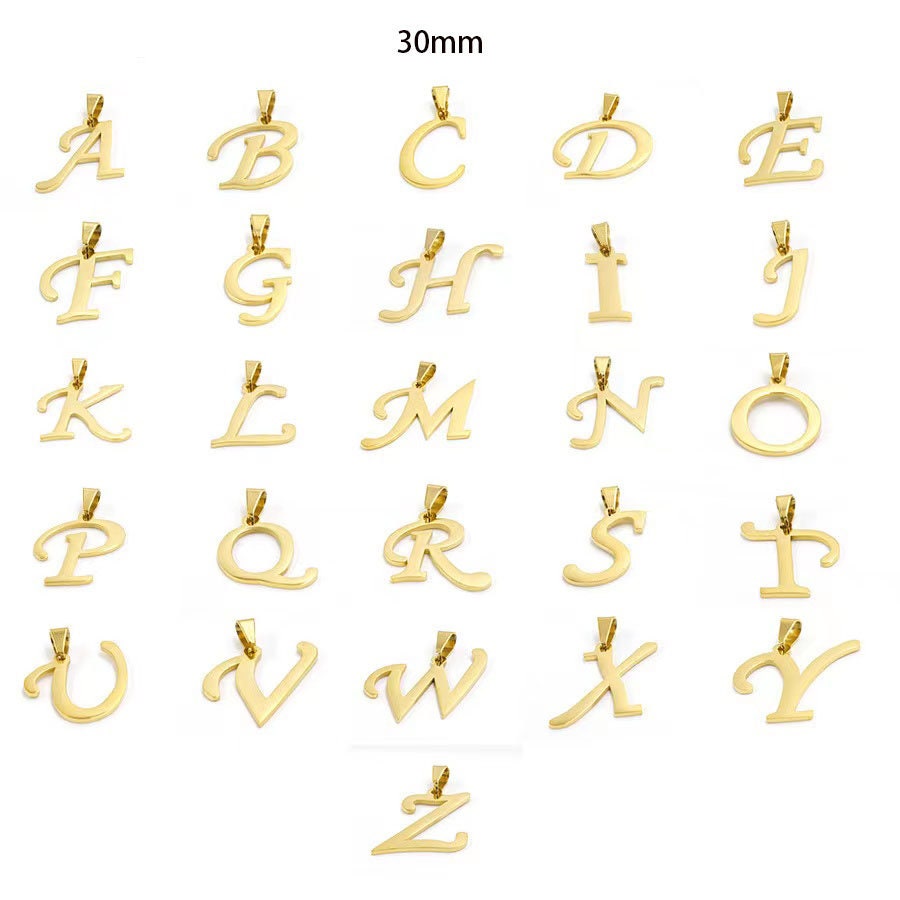 1 piece Gold Initial Letter Charms - Personalized Alphabet Bracelet & Necklace Pendants