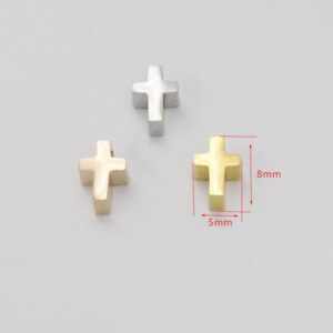 4pcs Dainty Gold Religious Cross Mini Pendant with Pearl shell  for Love Jewelry Making