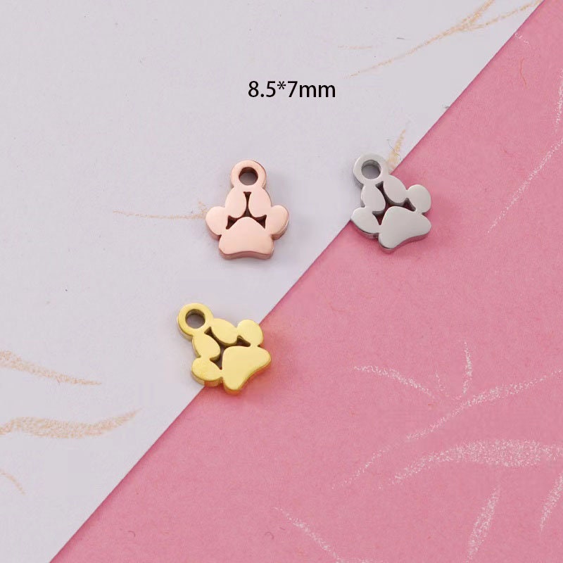 5pcs  Gold Filled Pawprint Animal Pet Round Open Connector